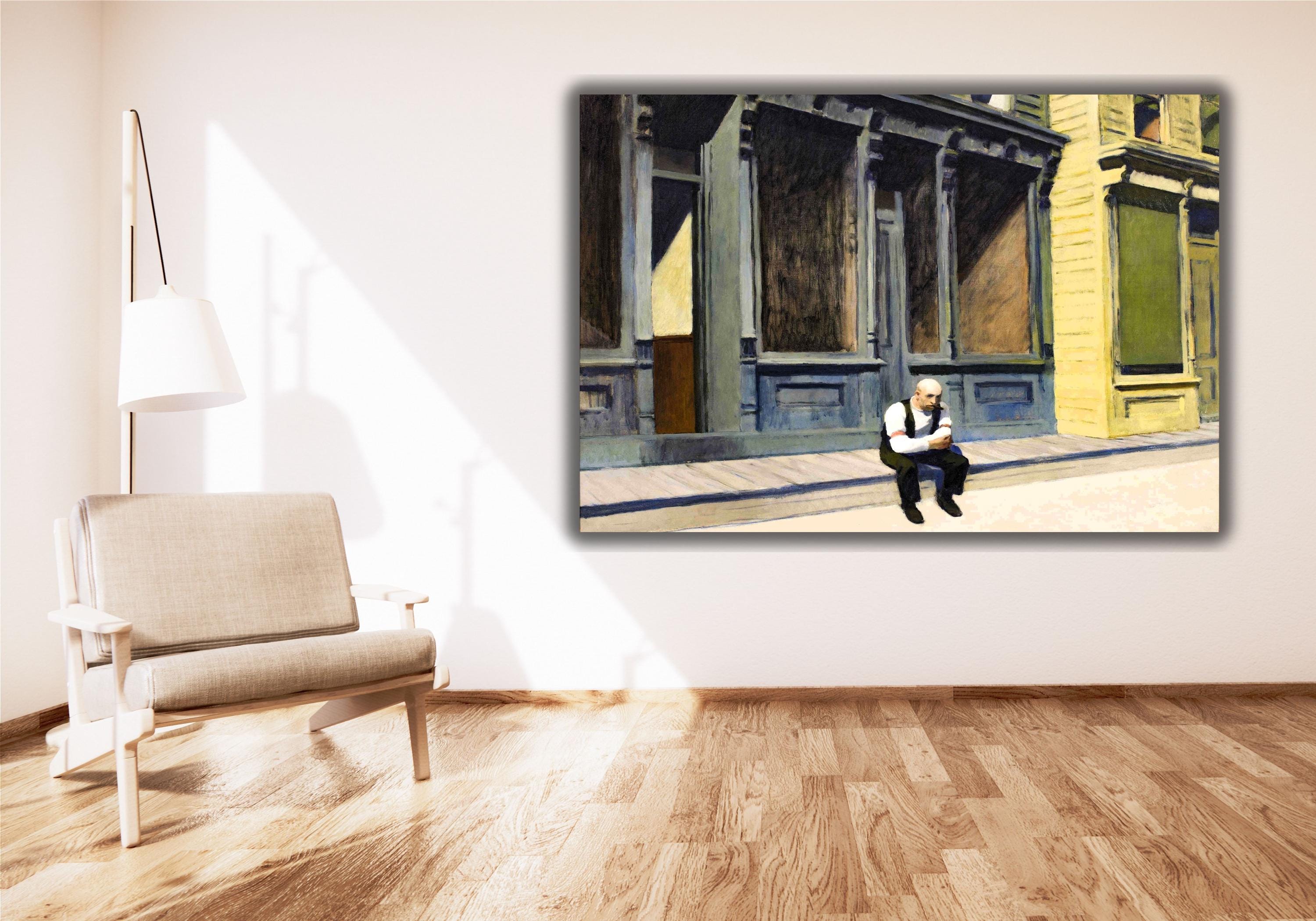 Edward Hopper Sunday 1926 Canvas Print, Man Sitting, Modern Wall