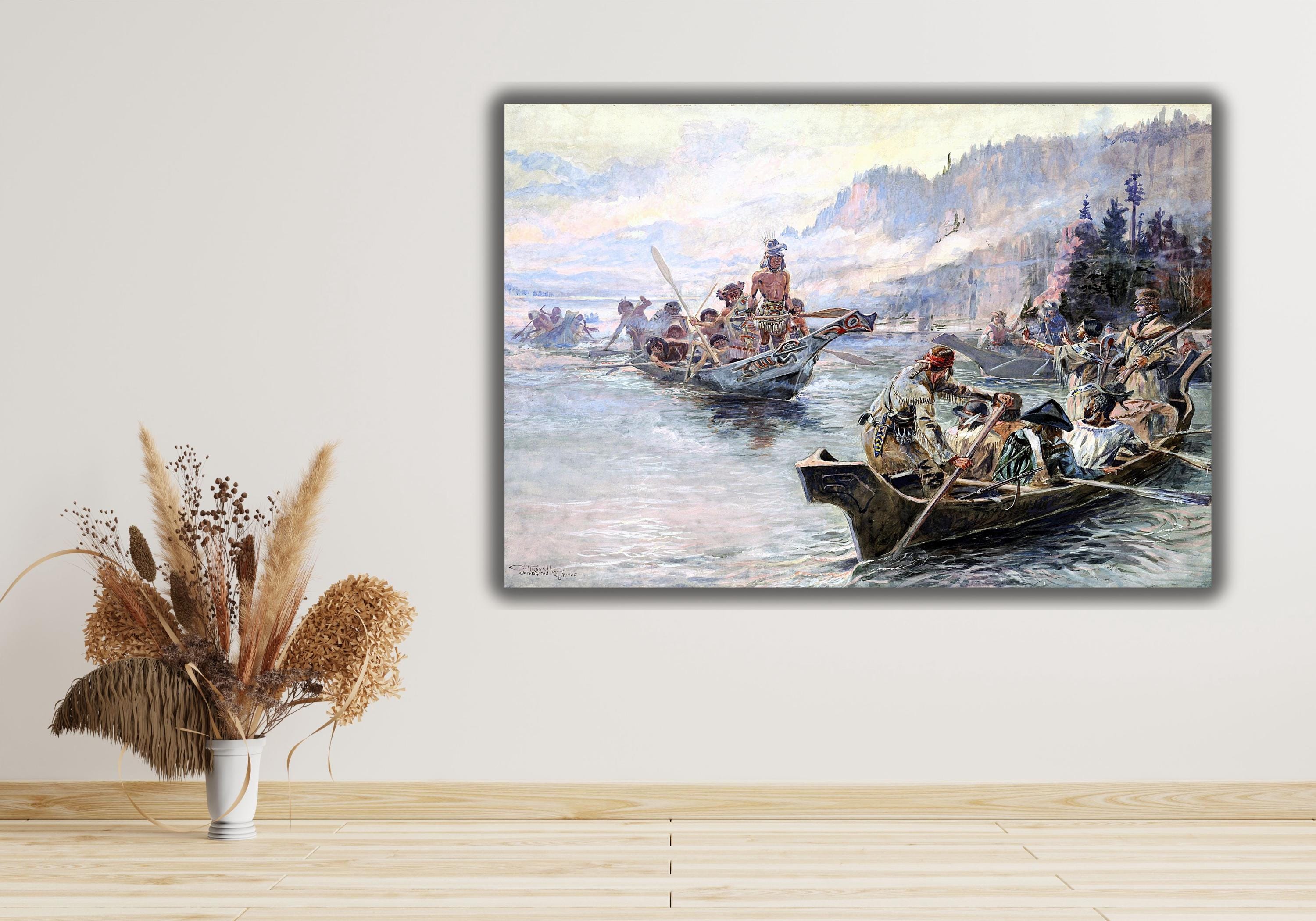額装品/Lewis and Clark/ラッセル/アート/ポスター/インテリア Lewis and Clark Paintings - Etsy