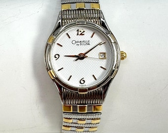 CARAVELLE by BULOVA Womens Two Tone Watch, Stretch Band 