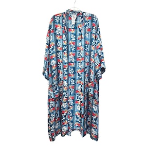 Y2K Disney Mickey Mouse Millennium 2000 100% Silk Robe Kimono Disneyana OSFM