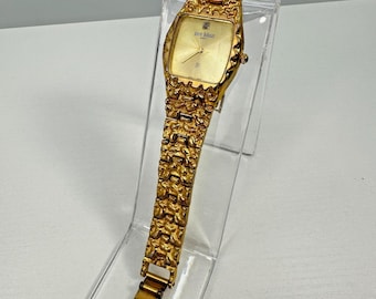 Vintage Gruen Women's Quartz Watch: Gold Plated Nugget Band, 6