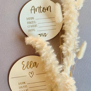 Personalisiertes Geburtsschild Holz