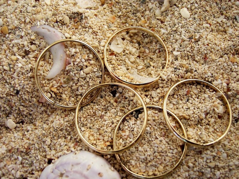 Five Golden Rings Gold Stacking Rings Gold Bandsgold Rings Etsy