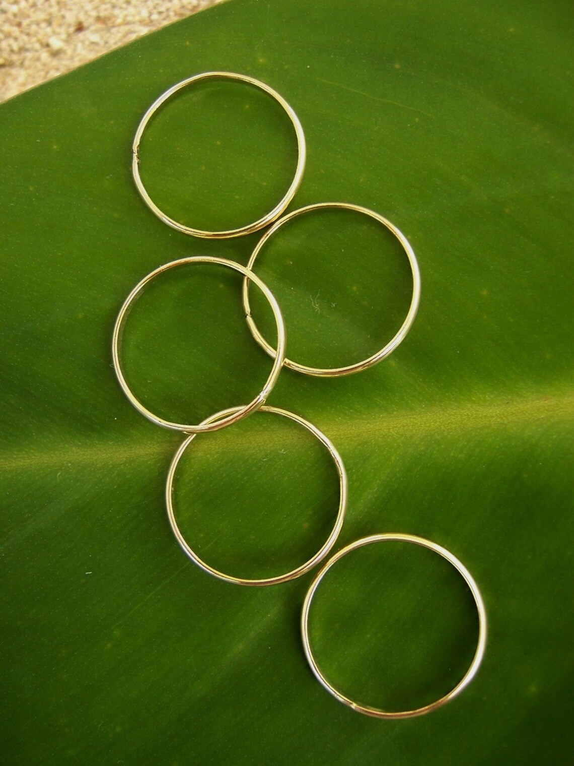 Five Golden Rings Gold Stacking Rings Gold Bandsgold Rings Etsy