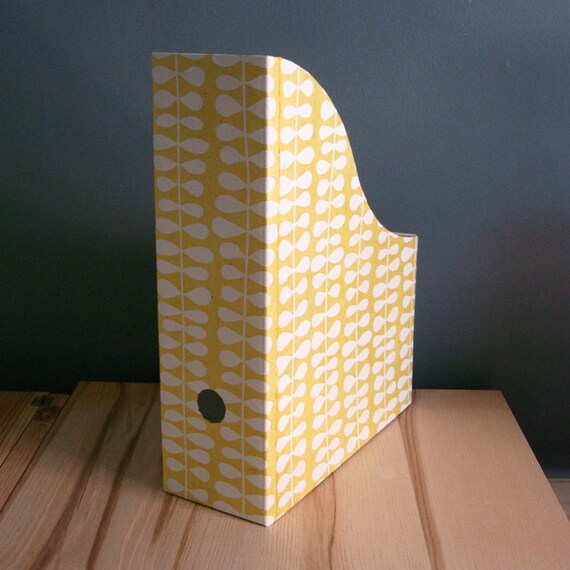 Items similar to Magazine/file holder Yellow vines on Etsy