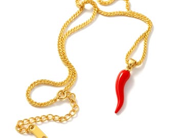 Chili Pepper Charm Necklace - Western Style Food Jewelry