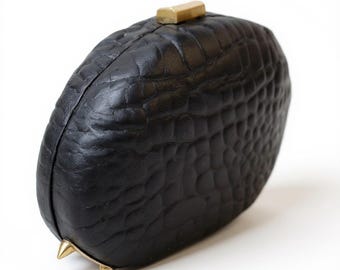 Handmade Italian Leather Clutch with Detachable Chain - USA Made
