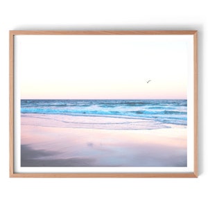 Sunrise Beach Print, Beach Photography Print, Ocean Photography Print, Pastel Beach Print, Sunset Beach Poster Print, Beach Wall Art