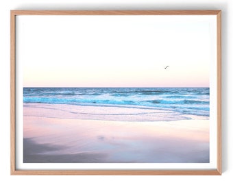 Sunrise Beach Print, Beach Photography Print, Ocean Photography Print, Pastel Beach Print, Sunset Beach Poster Print, Beach Wall Art