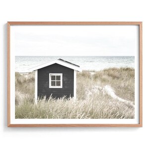 Monochrome Beach Shack Wall Art Print, Monochrome Wall Art Print, Beach Shack Wall Art Print