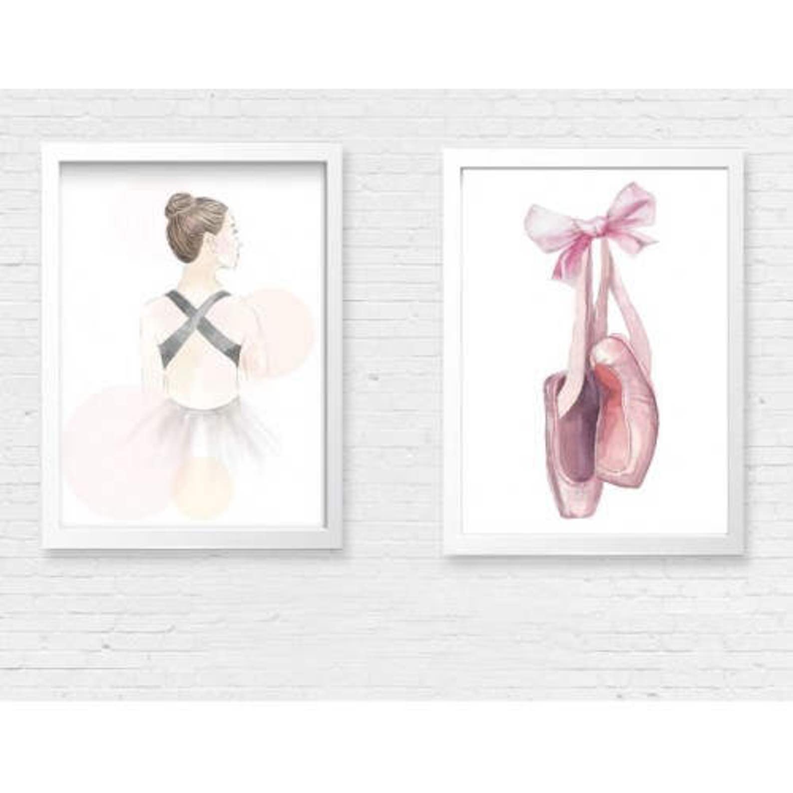 ballet print, ballet shoes print, pink ballerina print, girls ballerina print, ballerina nursery print