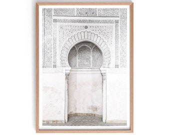 Moroccan Arch Print, Moroocan Wall Art Print, Morocco Arch, White Moroccan Architecture Print, Boho Wall Art Print, Boho Decor