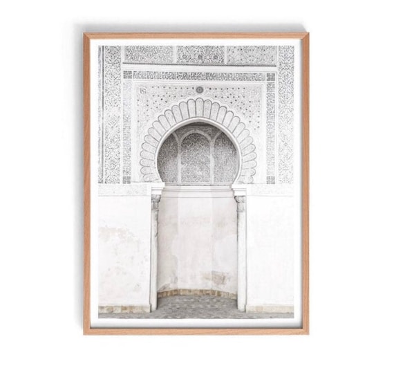 Moroccan Arch Print, Moroocan Wall Art Print, Morocco Arch, White Moroccan Architecture Print, Boho Wall Art Print, Boho Decor