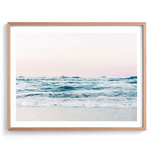 Ocean Photography Print, Pastel Ocean Print, Beach Poster, Soft ocean print,Coastal Wall Art Poster