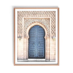 Impresión de puerta marroquí azul, arte de la puerta marroquí, impresión de arte marroquí