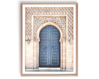 Blue Moroccan Doorway Print, Moroccan Door Wal Art, Moroccan Art Print