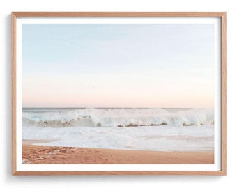 Ozean Fotografie Druck, Pastell Ozean Druck, Strand Poster, Weicher Ozean Druck, Küsten Wand Kunst Poster