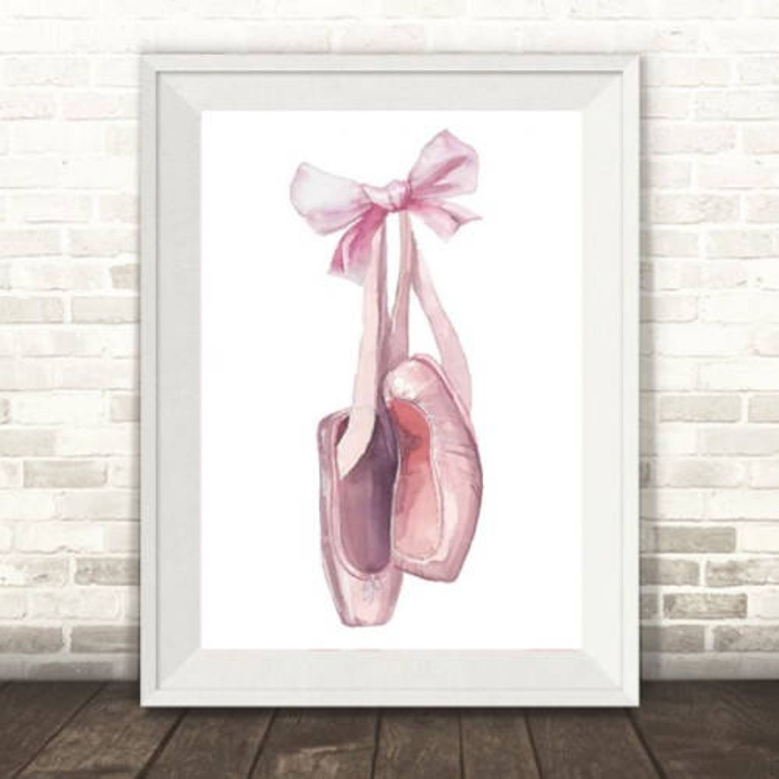 ballet print, ballet shoes print, pink ballerina print, girls ballerina print, ballerina nursery print