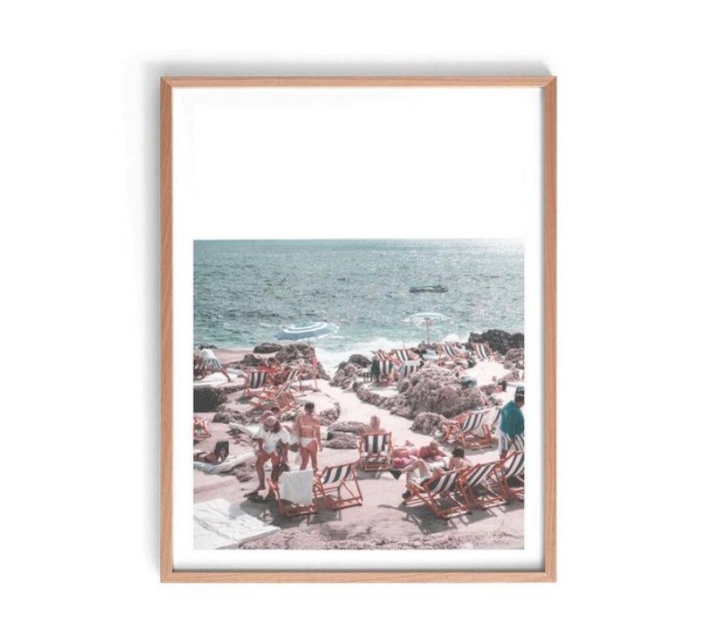 La Fontelina Beach Club-tryck, Amalfikustens fotografitryck, Italien Capri, Amalfikustens väggkonst, Italiens kusttryck, Capri-affisch bild 1