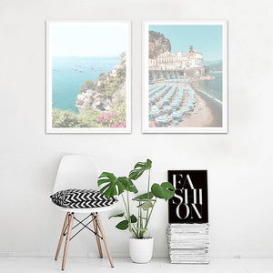 Amalfi Coast Prints, Italy Set of 2, Amalfi Italy Photography Prints, Positano, Amalfi Wall Art, Italian Coastal Prints