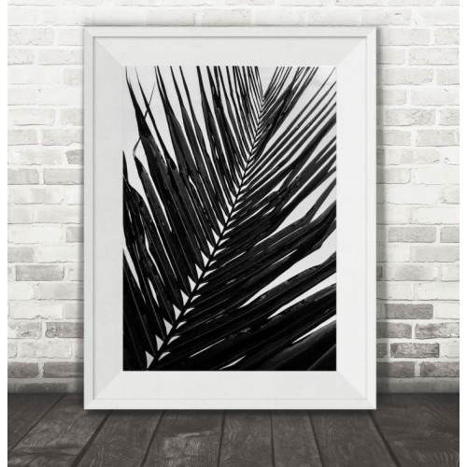 Palm Leaf Print, Black and White Palm Print, Monochrome Palm Wall Art ...