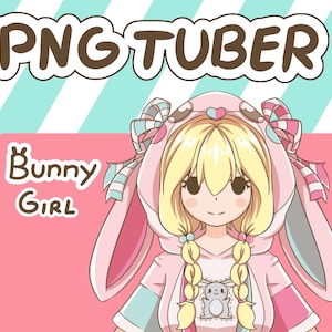 PNGTuber | Niedliches Häschen Gamer Girl | 4 Ausdrücke | Live-Avatar | Veadotube