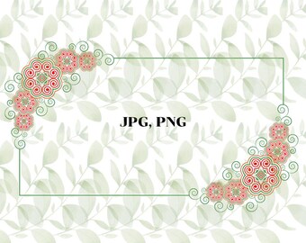 Hmong Frame Design: Floral PNG, JPG (Digital Download)
