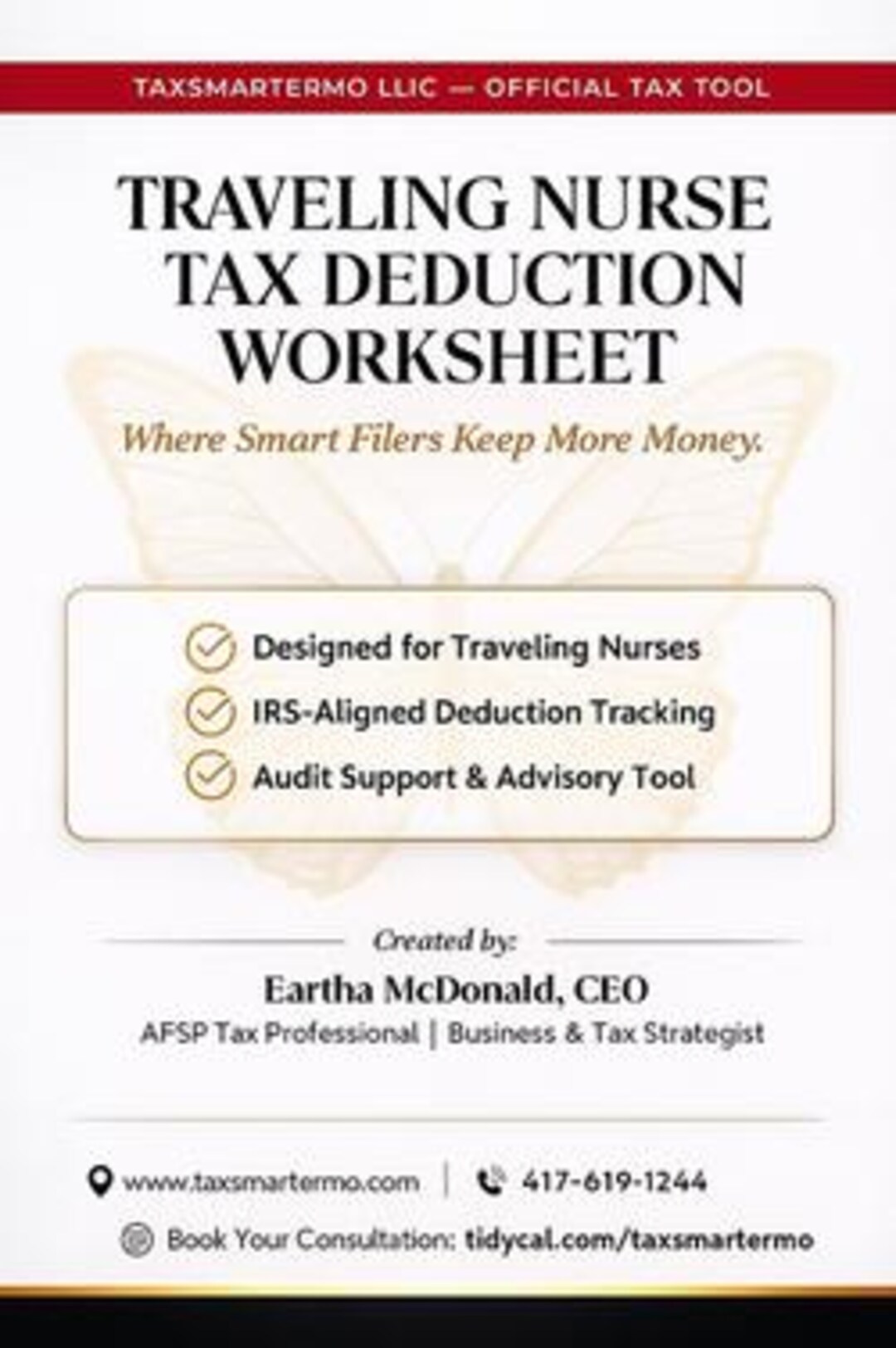 Traveling Nurse Tax Deduction Worksheet - Etsy