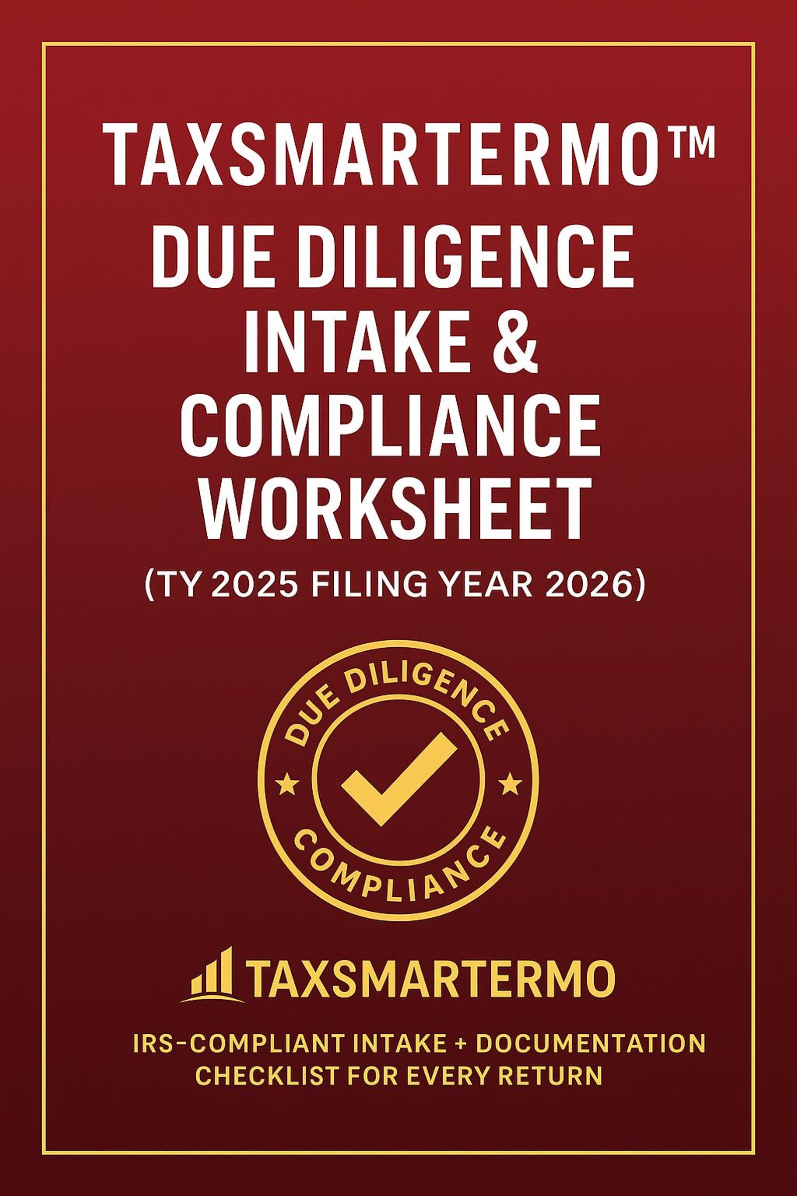 Tax Due Diligence Intake Worksheet - Etsy
