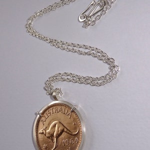 Australian penny handmade sterling silver pendant Birthday anniversary-keepsake-Copper coin image 4
