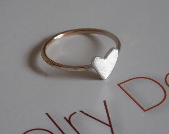 Heart ring-sterling silver-gold-filled-sweetheart-bridesmaid-friendship-mother-daughter-Christmas-Handmade by Norita Designs