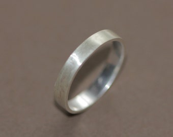 Simple/sleek/ handmade ring- matte /4mm sterling silver/wedding/ dress/ stackable ring