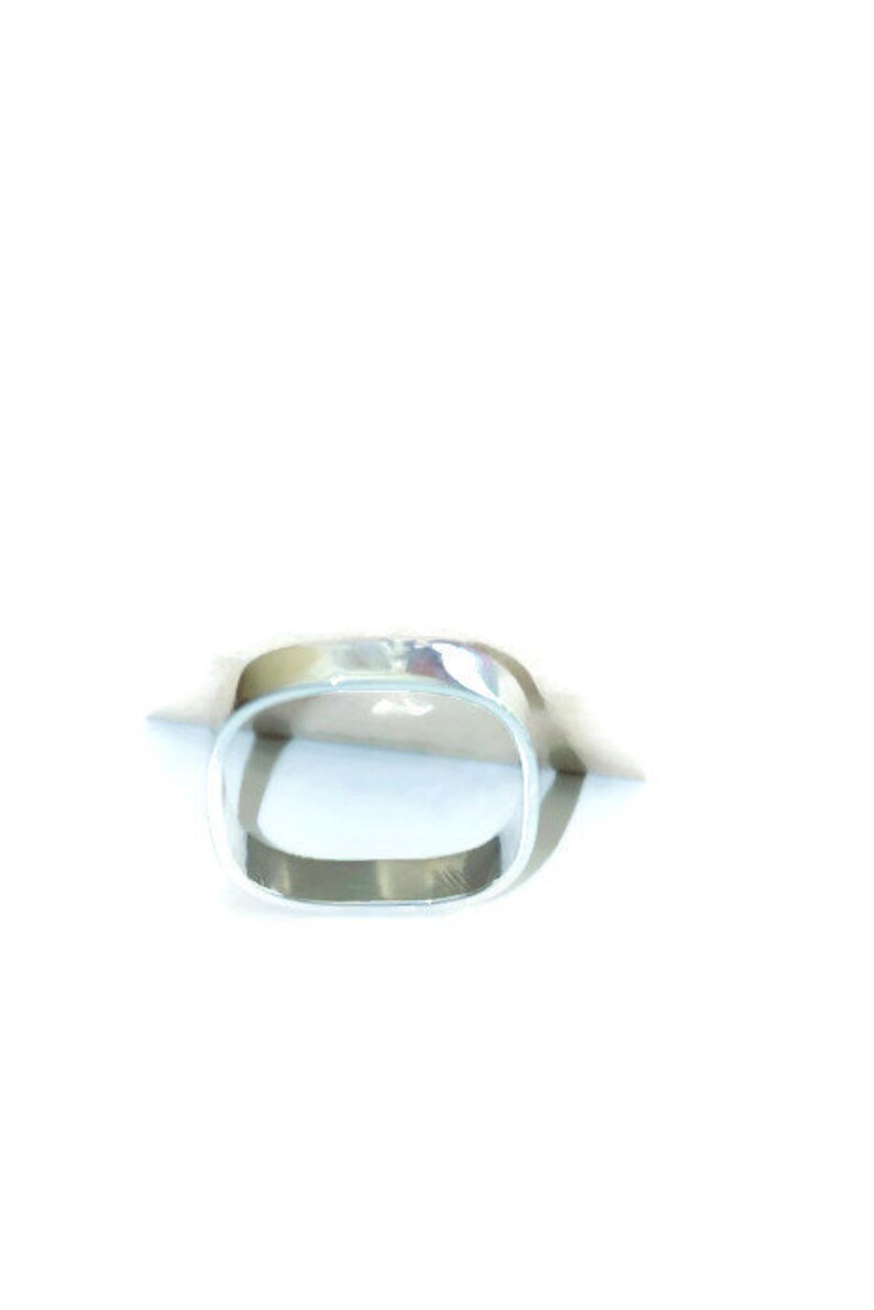 3mm Square Sterling Silver Ring,Handmade Ring. Modern. Simple. Square ring. Square Wedding Ring image 2