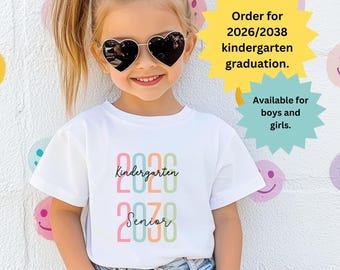 Class of 2038 Kindergarten Graduation Shirt, 2026-2038 School Years Tee, Preschool Grad Gift, Senior Kindergarten Shirt, Kindergarten Tshirt