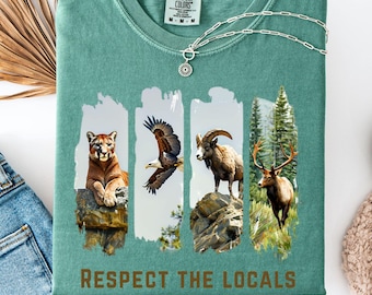 Nature Lover Shirt, Comfort Colors Wildlife Shirt, Long Sleeve Shirt, Respect the Locals,  Gift for Nature Lover
