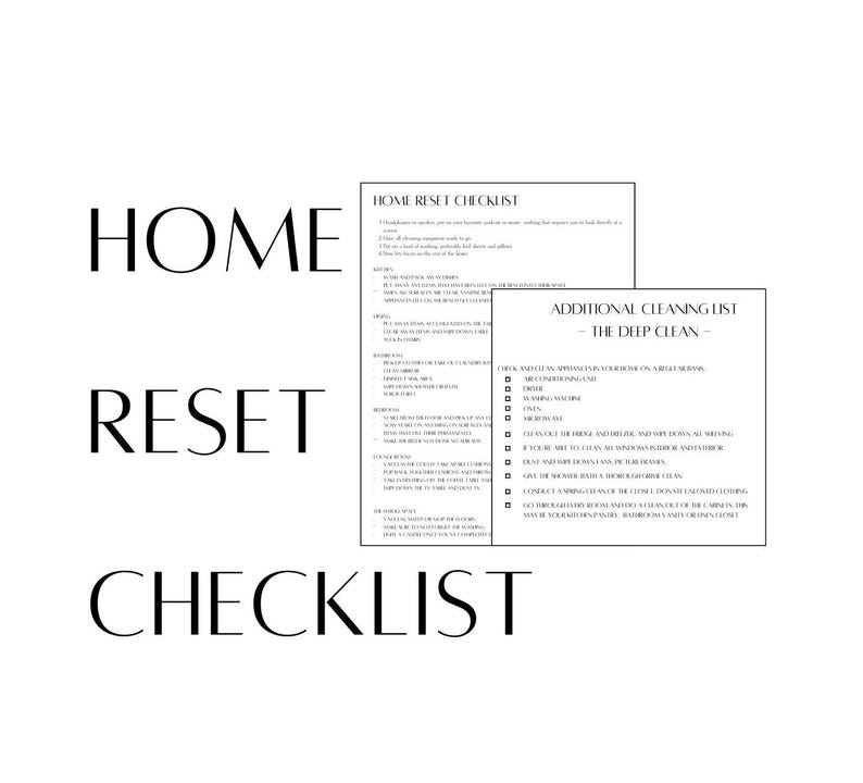 The Weekly Home Reset Checklist- Printable PDF - Etsy