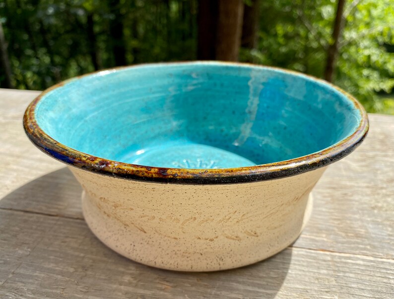Custom Order FLARE-TOP pet bowl, personalized Ceramic pottery dish, Cat Dog Bunny Rabbit Mouse Rat Guinea Pig Dish, Food, Water image 7