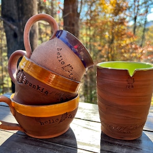Steingut-Keramik-Keramik-Keramik-Tasse ~ Kaffee Tee ~ Herbst Kürbis Blätter