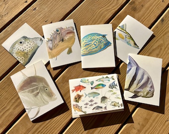 Gulf of Mexico Fish Note Cards: Watercolor Art Prints