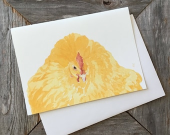 Broody Goldie Chicken hen greeting note cards prints