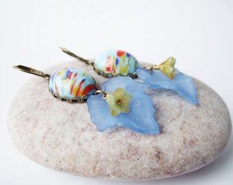 Summer Meadows  - Vintage Glass Earrings