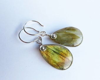 Labradorite & Silver Earrings