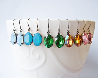 Grace Earrings - One pair of Swarovski Crystal Earrings - Pick your colour