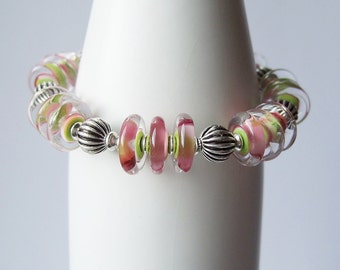 Apple Blossom  - Boro Glass Bracelet