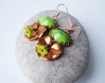 Frog Pond  - Vintage Glass Earrings