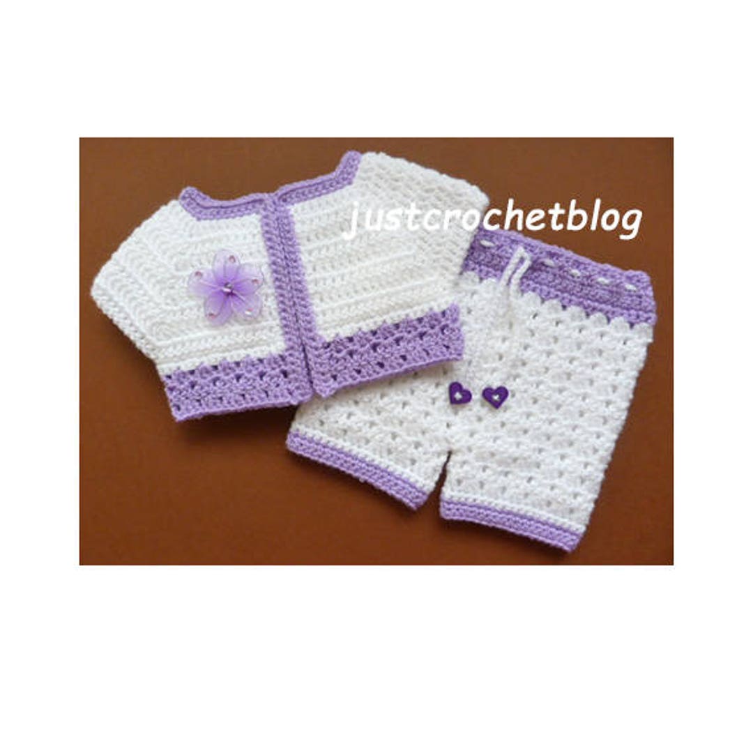 Crochet Short Jacket and Pants Baby Crochet Pattern DOWNLOAD Etsy