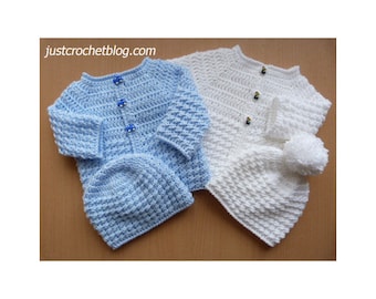Crochet Baby Glitz Coat and Hat Baby Crochet Pattern (DOWNLOAD) 159BFJC