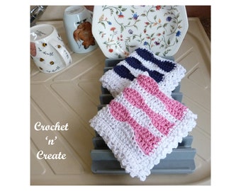 Crochet Wave Dishcloth Crochet Pattern (DOWNLOAD) CNC383