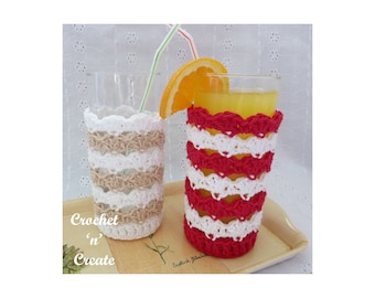 Crochet Drinking Glass Cover Crochet Pattern (DOWNLOAD) CNC186