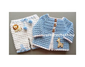 Crochet Coat and Bloomers Baby Crochet Pattern (DOWNLOAD) 84BFJC